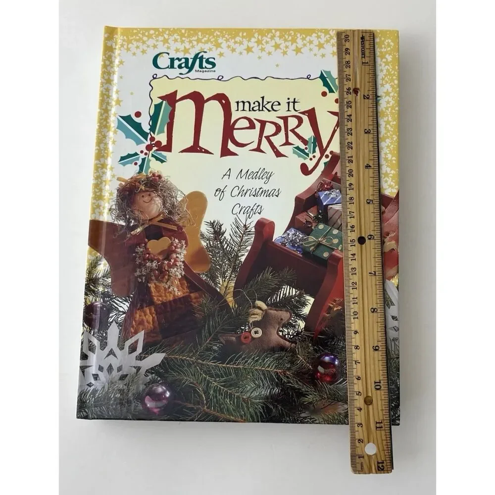 Make It Merry & Joy To The World- Lot Of 2 VTG Christmas Crafts Books -Hardcover
